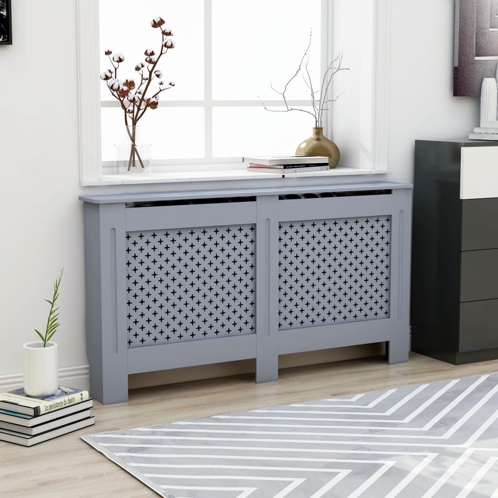 Wohnzimmer Heizkörperabdeckung 152x19x81.5 cm MDF Heizkörper Verkleidung Abdeckung Dekorative Wabenm