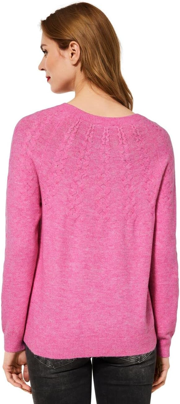 Street One Damen Strickpullover 36 Pink Crush Melange, 36 Pink Crush Melange