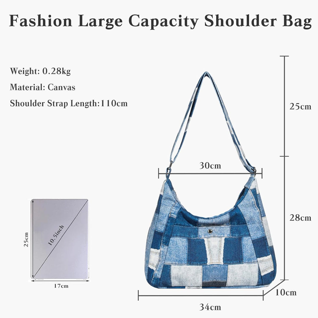 CORIOS Damen Canvas Umhängetasche Retro Schultertasche Grosse Handtasche Casual Tragetasche Multifun