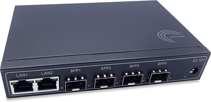 Elfcam® - Gigabit Ethernet LAN Switch mit 4 x Gigabit SFP 1,25G Ports und 2 x Gigabit Ethernet Port