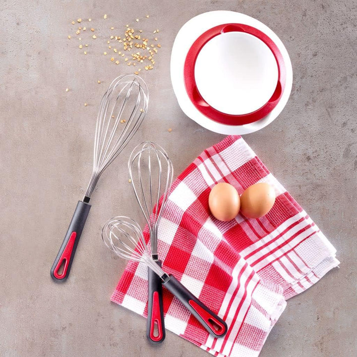 Westmark 2x Quirtopf mit zweigeteiltem Deckel, 1 l, Mit Ausgiesser, Kunststoff, Weiss/Rot, 315122E3