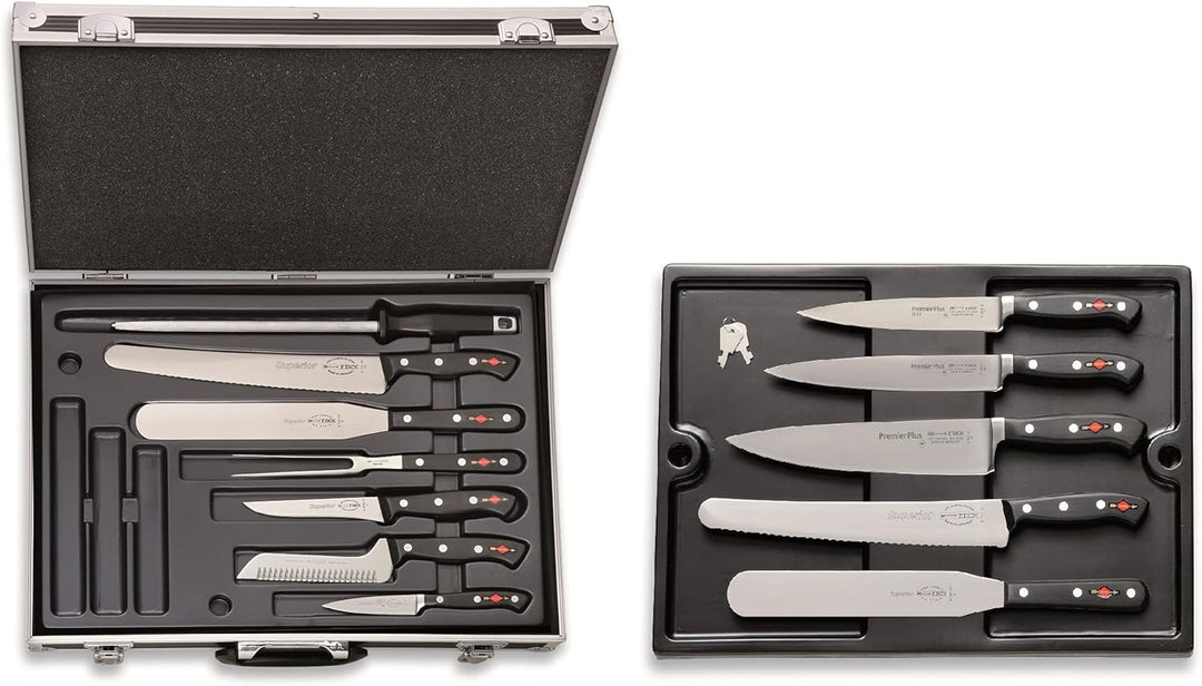 F. DICK Kochkoffer Bristol 12-teilig (Messer-Set mit Koffer, inkl. Kochmesser + Kochwerkzeug/Zubehör