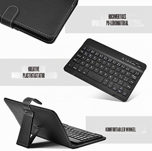 Topiky Telefon Universal Wireless Bluetooth Tastatur, Flip Magnetic Leather Travel Tragetasche mit S