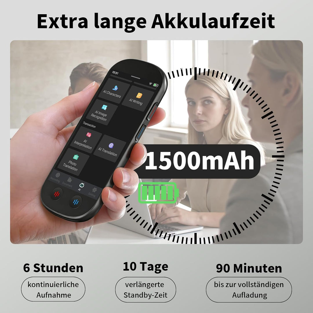 Note AI Digitales Diktiergerät mit Playback,80GB aufnahmegerät Unterstützt kostenlose Online-Transkr
