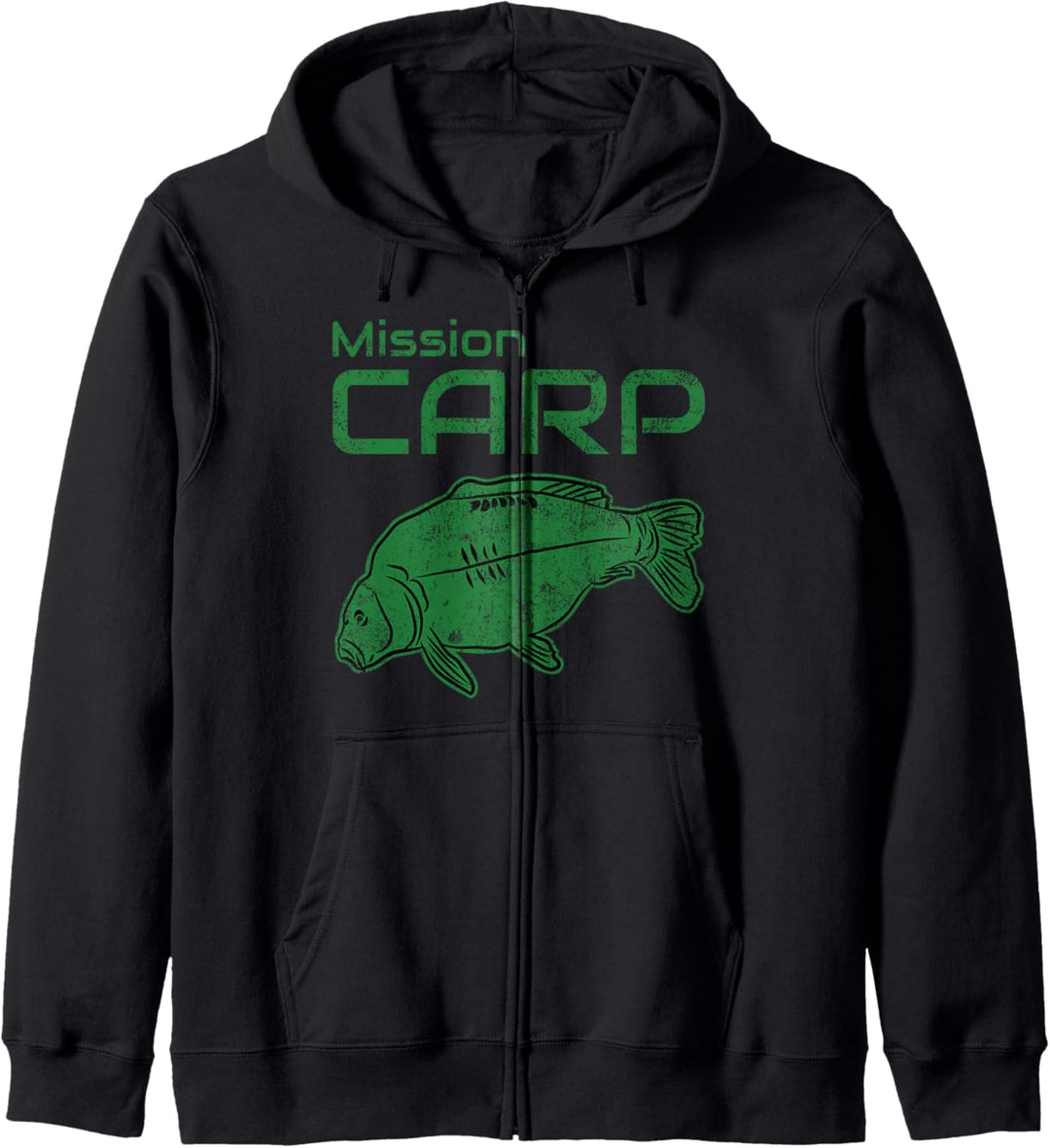 Geschenk Karpfenangler Spiegelkarpfen Angler MISSION CARP Kapuzenjacke