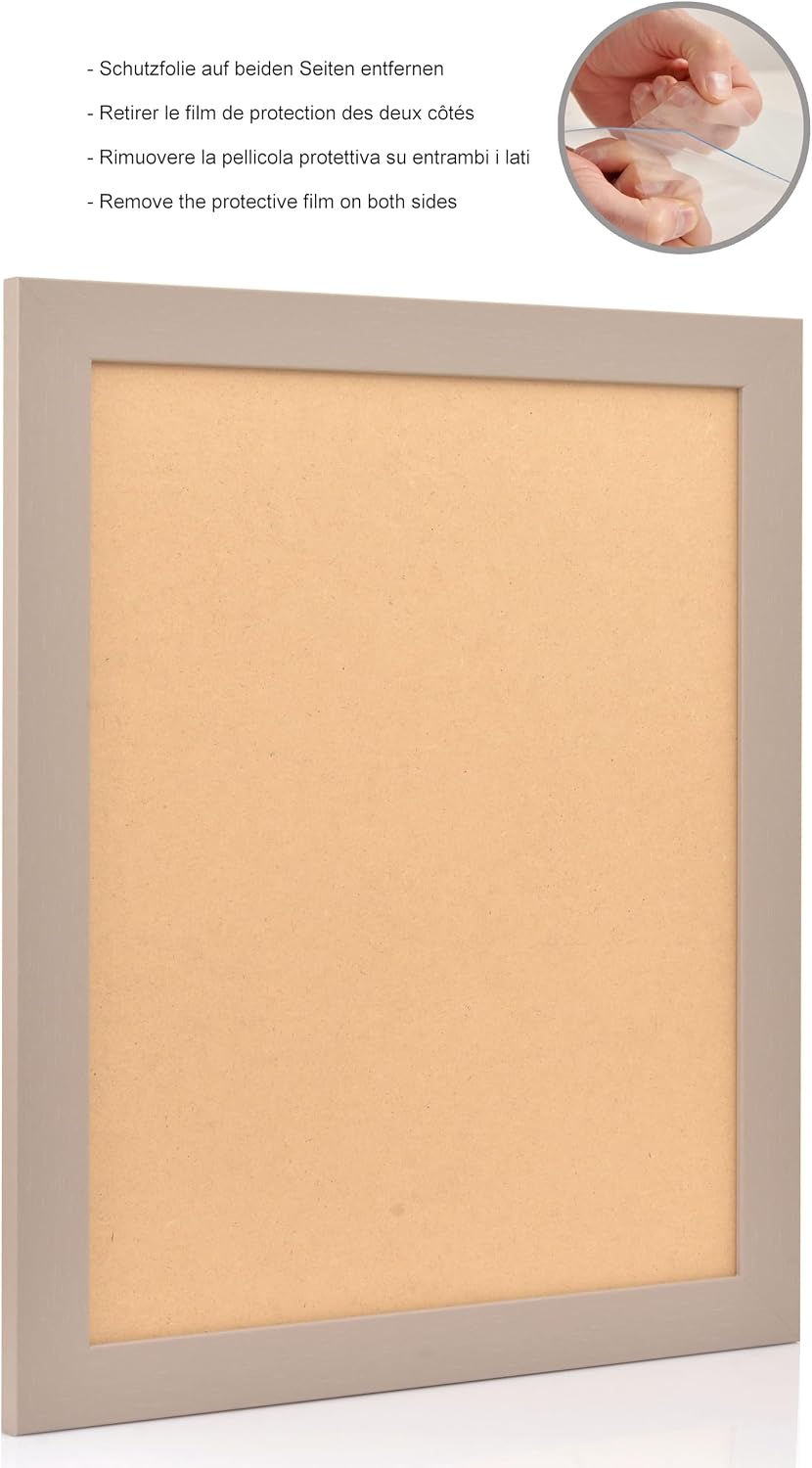 Stallmann Design Bilderrahmen 70x70 cm grau Holz mit Acrylglas Rahmen-Breite 40mm Posterrahmen Wechs