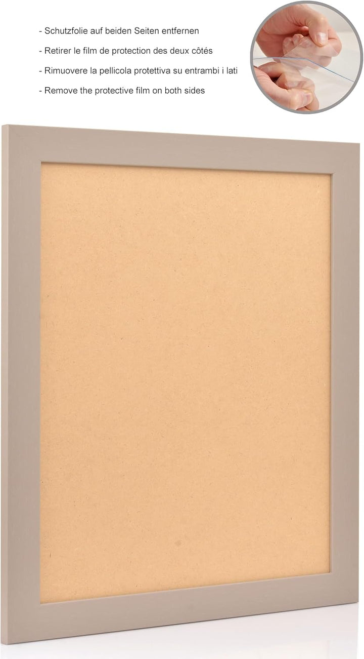 Stallmann Design Bilderrahmen 70x70 cm grau Holz mit Acrylglas Rahmen-Breite 40mm Posterrahmen Wechs