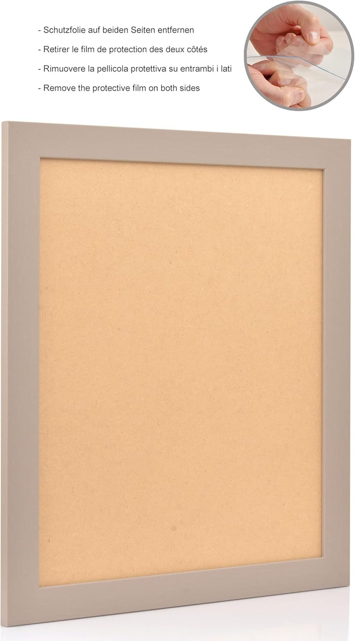 Stallmann Design Bilderrahmen 50x75 cm grau Holz mit Acrylglas Rahmen-Breite 40mm Posterrahmen Wechs