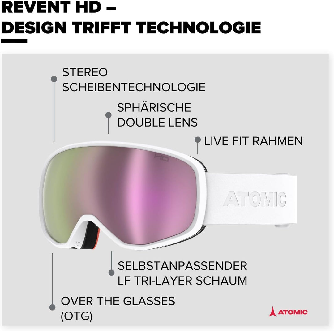 ATOMIC Unisex Revent Goggles NS Weiss, NS Weiß