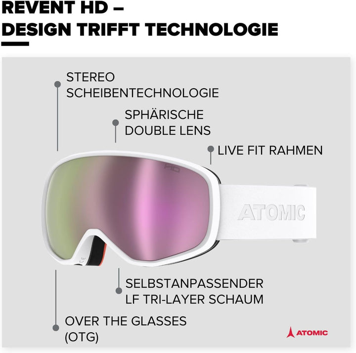 ATOMIC Unisex Revent Goggles NS Weiss, NS Weiß
