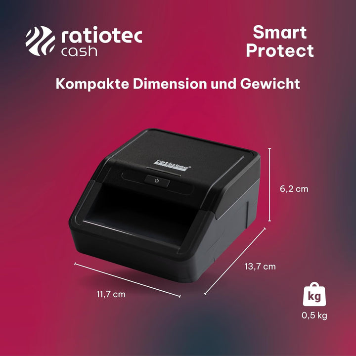 ratiotec 947568 Banknotenprüfgerät Smart Protect automatisches Banknotenprüfgerät zur 1 Echtheitsprü