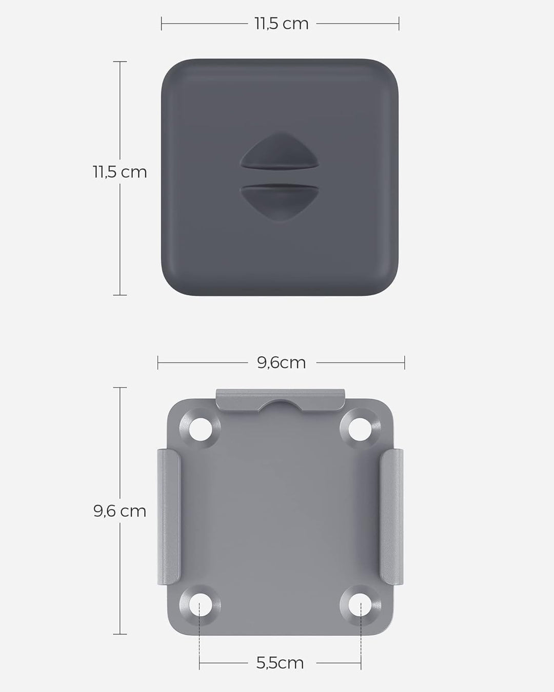 home Trends Bodenhalterung für Seitenmarkisen Metallplatte mit Kunststoff-Deckel Stahl anthrazit, Me