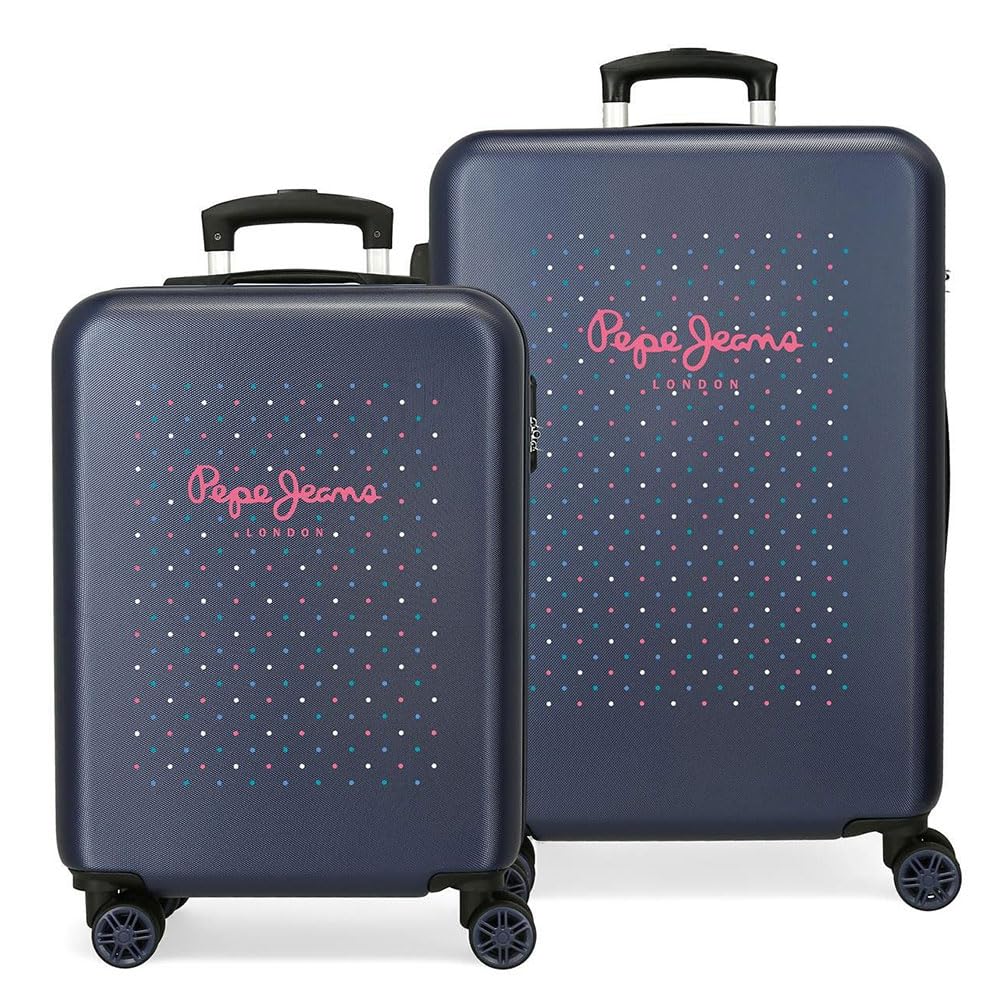 Pepe Jeans Molly Kofferset Mehrfarbig 55/68 cms Hartschalen ABS Kombinationsschloss 104L 4 Doppelräd
