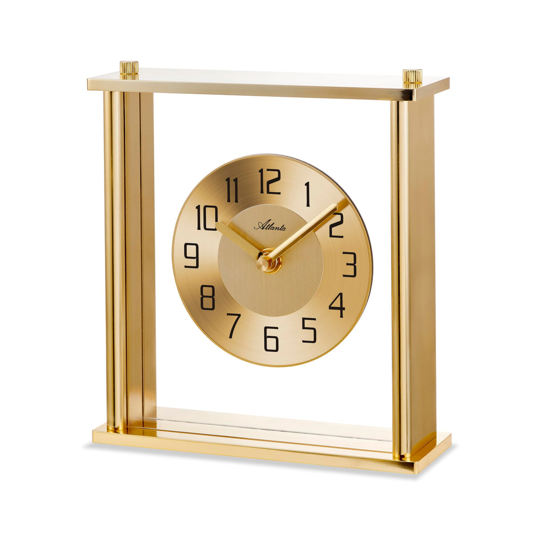 Atlanta Tischuhr Glas Metall Gehäuse Analog Quarz Gold - 3117/9