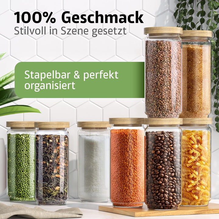 ElbFuchs® Vorratsgläser mit Deckel luftdicht | 3x 1000ml [BPA-FREI & MOTTENSICHER] Vorratsdosen aus