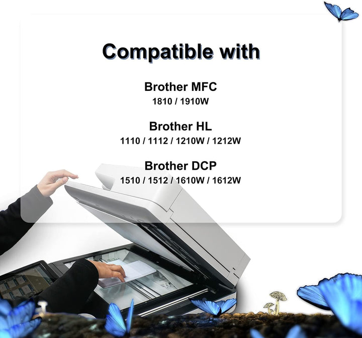 LOSMANN 4X Toner-Kartusche & 1x Trommel Kompatibel zu Brother TN1050 DR1050 für Brother MFC-1810 E M