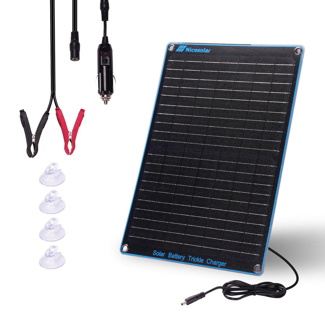 Nicesolar 20W 12V Solarpanel Auto-Batterie Erhaltungsladegerät &amp; Maintainer mit Zigarettenanzünder-S