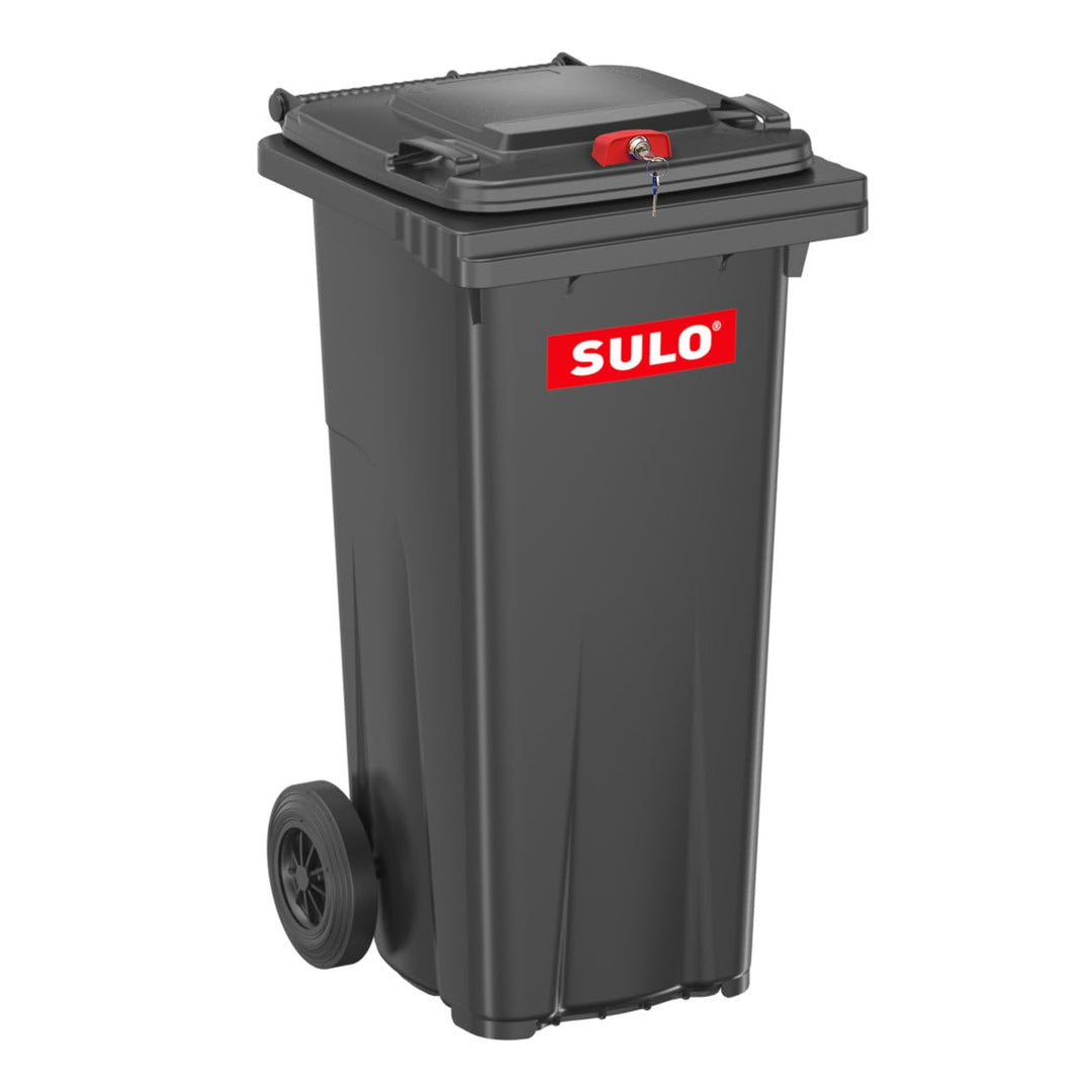 Sulo 120 Liter Müllbehälter Mülltonne Abfalltonne + Schloss | Grau | Für alle DIN-Kammschüttungen |M