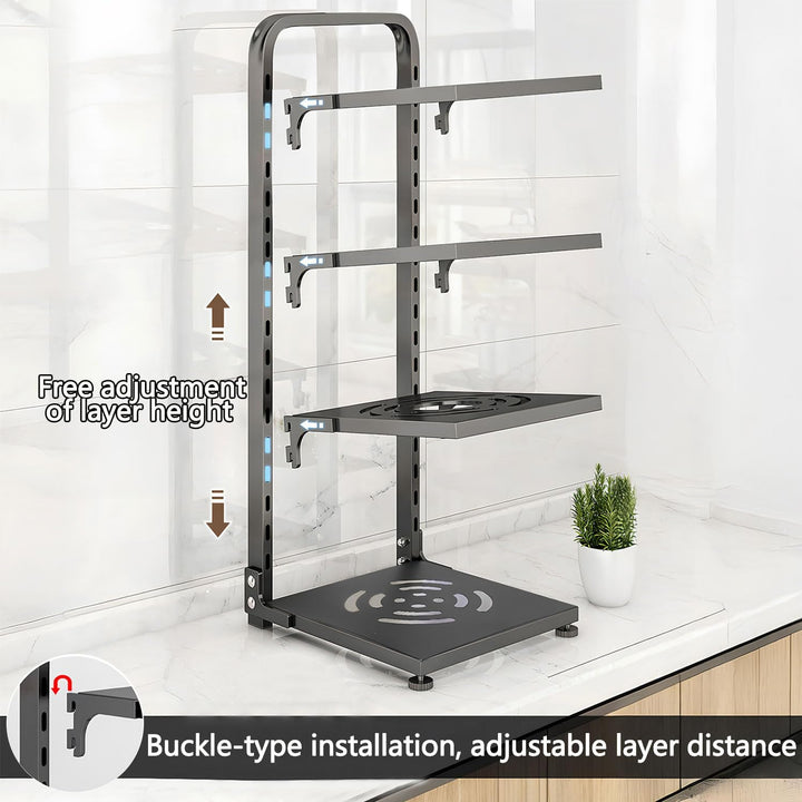 devesanter Topf Organizer mit 4 verstellbaren Fächern Pfannen Organizer Kitchen Cabinet Organizer fü