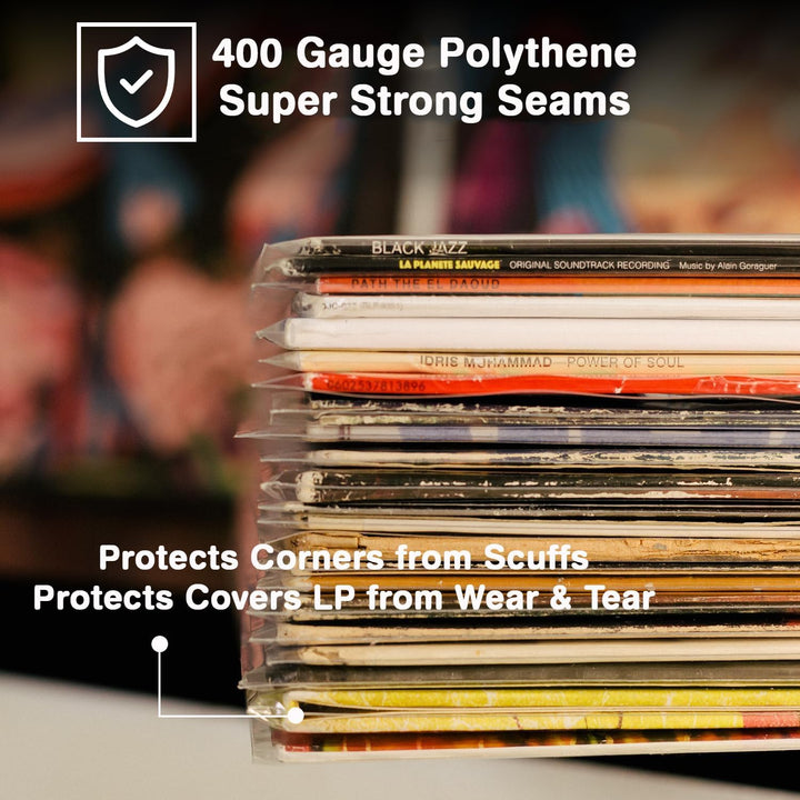 POJSIO 12 Zoll LP Schallplatten Hüllen Aussenhüllen,100 x Extra Dick Density Schutzhüllen Polyethyle