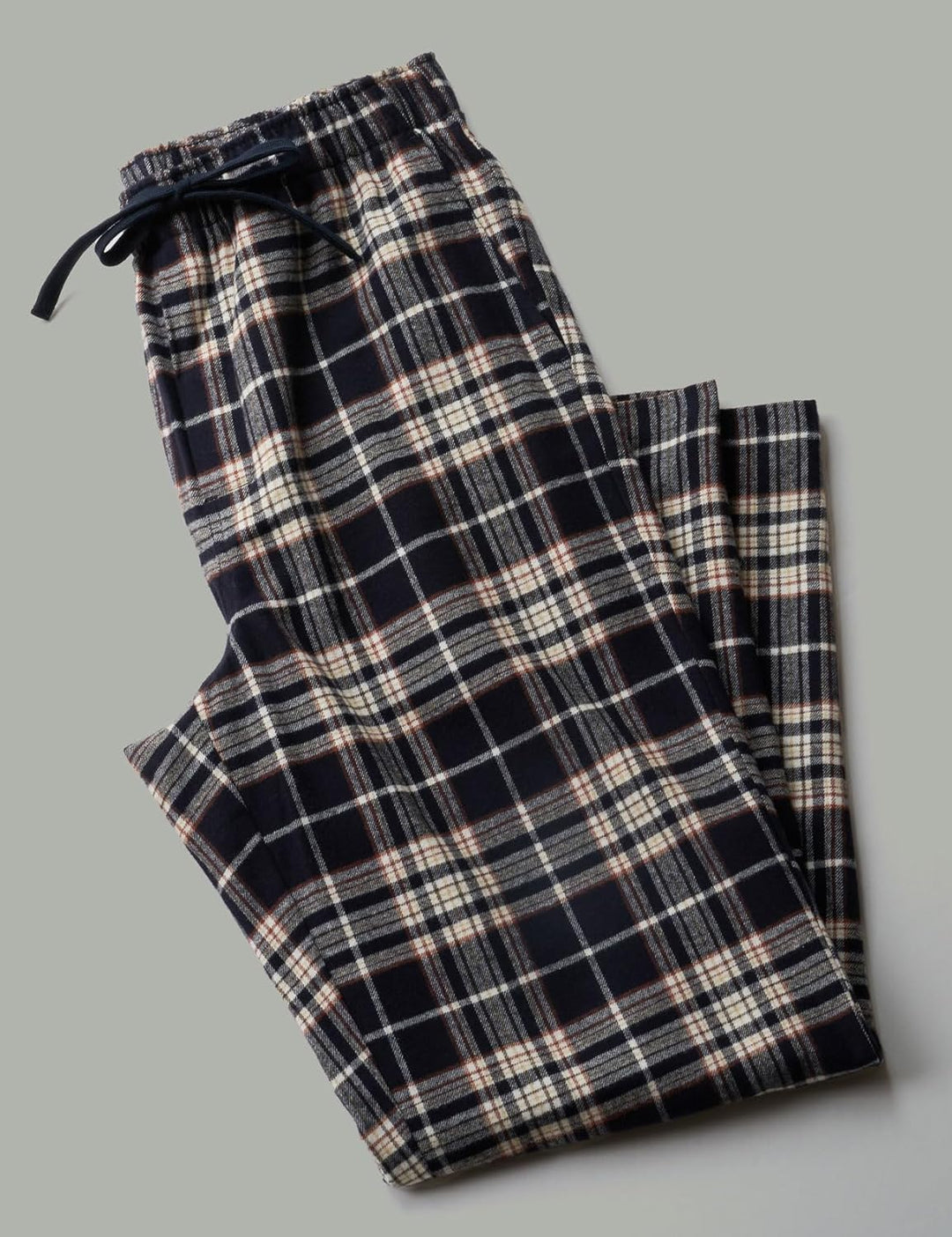 LAPASA Herren Schlafanzughose karierte Pyjamahose, Long Relaxhose Loungehose Freizeithose (M38 Baumw