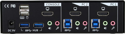 InLine 62622I KVM Desktop Switch, 2-fach, HDMI, USB 3.0 Hub, mit Audio