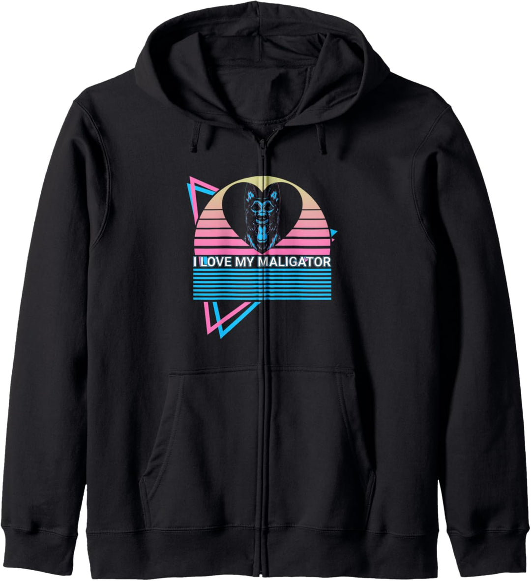 Lustiger belgischer Malinois Retro I Love My Maligator Kapuzenjacke