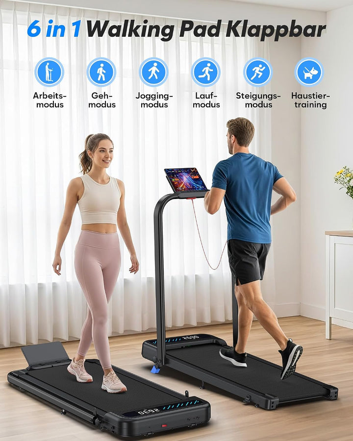 Walking Pad with 10% Incline, Folding Treadmills for Home Foldable with Handle Bar, 3.0HP Under Desk