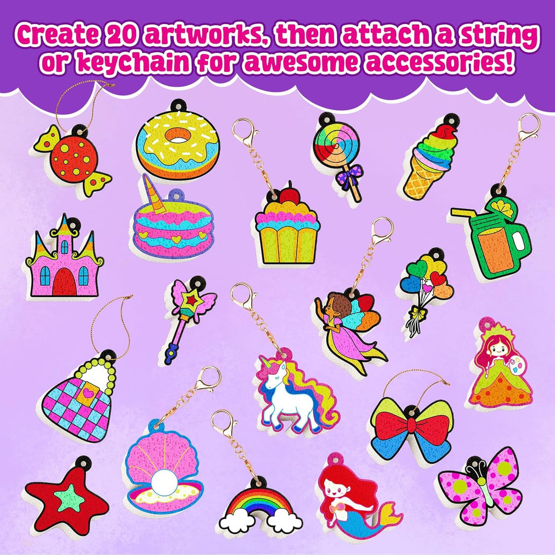 JoyCat 3D Kunst-Set, Prinzessinnen & Einhörner Magic Puffy Paint Kit, Bastelset Kinder 4 5 6 7 8 9 1