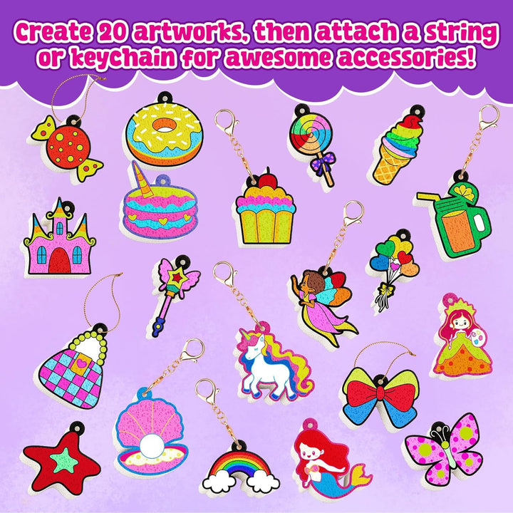 JoyCat 3D Kunst-Set, Prinzessinnen & Einhörner Magic Puffy Paint Kit, Bastelset Kinder 4 5 6 7 8 9 1