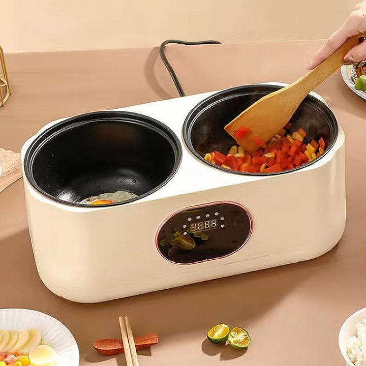 2-in-1-Doppel-Slow-Cooker, Dual-Combo-Slow-Cooker und Reiskocher, Doppel-Innen-Multifunktions-Reisko