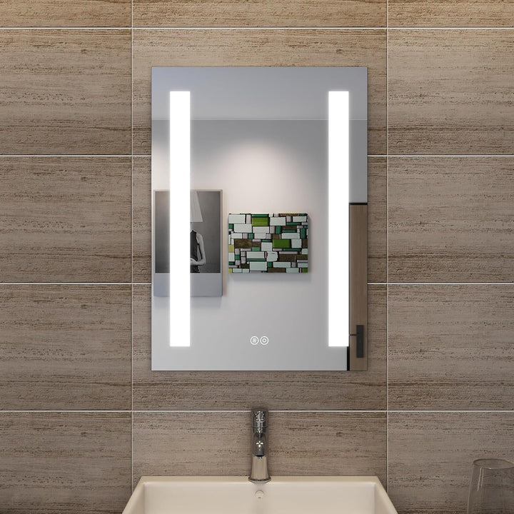 SONNI Badspiegel mit Beleuchtung 50x70cm beschlagfrei Badezimmer Wandspiegel mit Touch-Schalter Spie