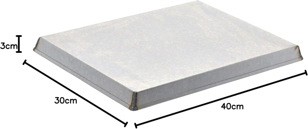 Pentole Agnelli Aluminiumblech, rechteckig, silberfarben, 40 x 30 cm Silber / Schwarz 40 x 30 cm, Si