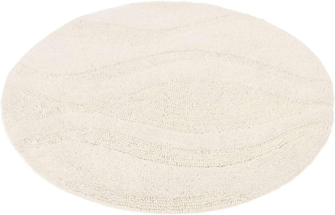 RugVista Badematte Breeze, ∅ 70 cm, Rund, Mittelflor, Anti-Rutsch, Moderner Badteppich, Maschinenwas