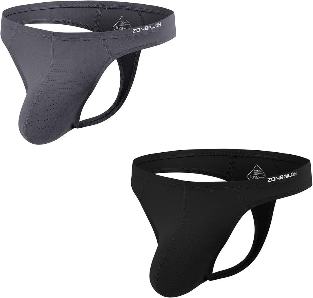BIATWOWR Herren String Tanga with Pouch Sexy Unterwäsche für Mann Mesh Unterwäsche Thong Herren-Stri
