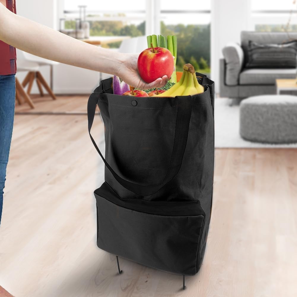 Einkaufstasche, 2 in 1 Einkaufstasche mit Rollen Faltbar, Faltbare Einkaufstrolley Tasche, Multifunk
