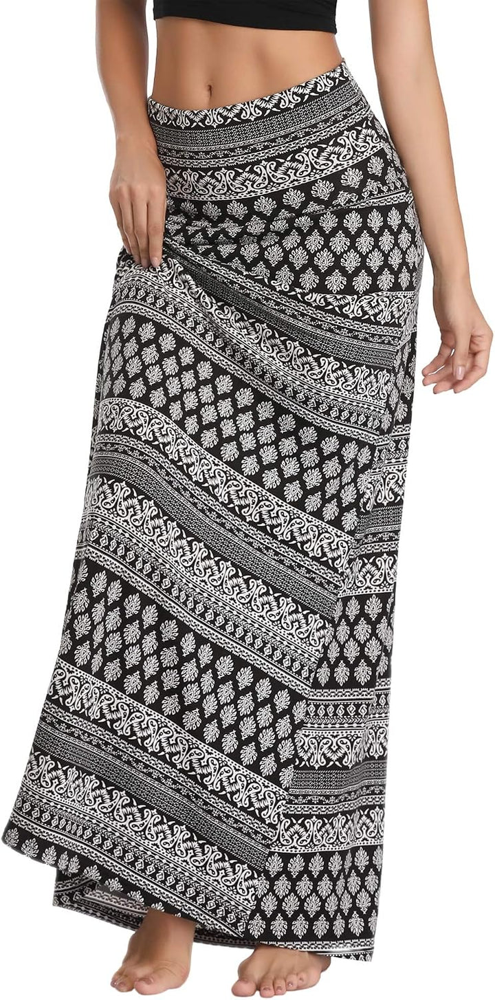Damen Boho Lang Rock Weicher Dehnbarer Maxirock XXL 1, XXL 1