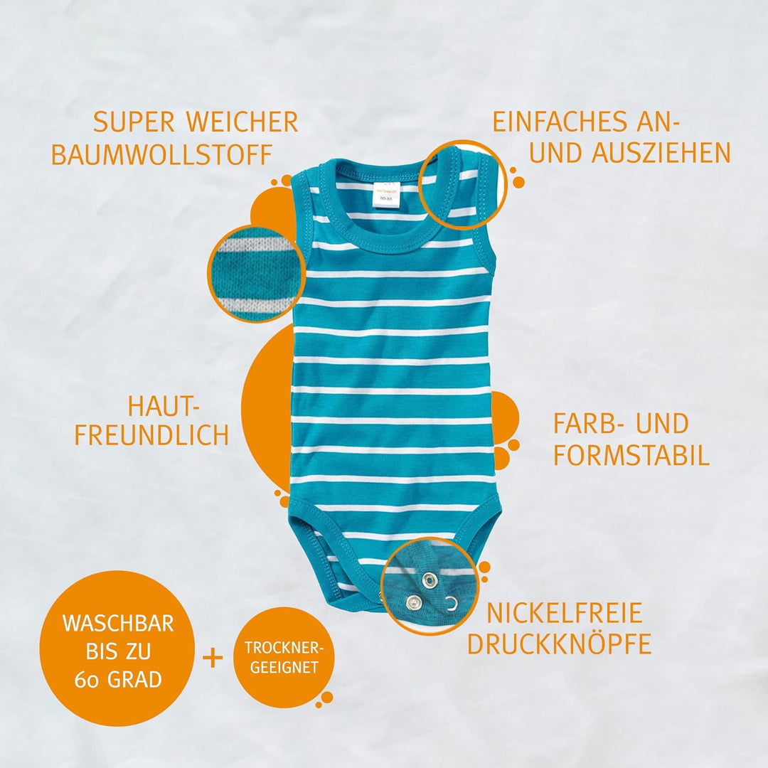 wellyou Body Ohnearm, Kinder Body in grossen Grössen für Jungen und Mädchen Kinderbody für Kinder &