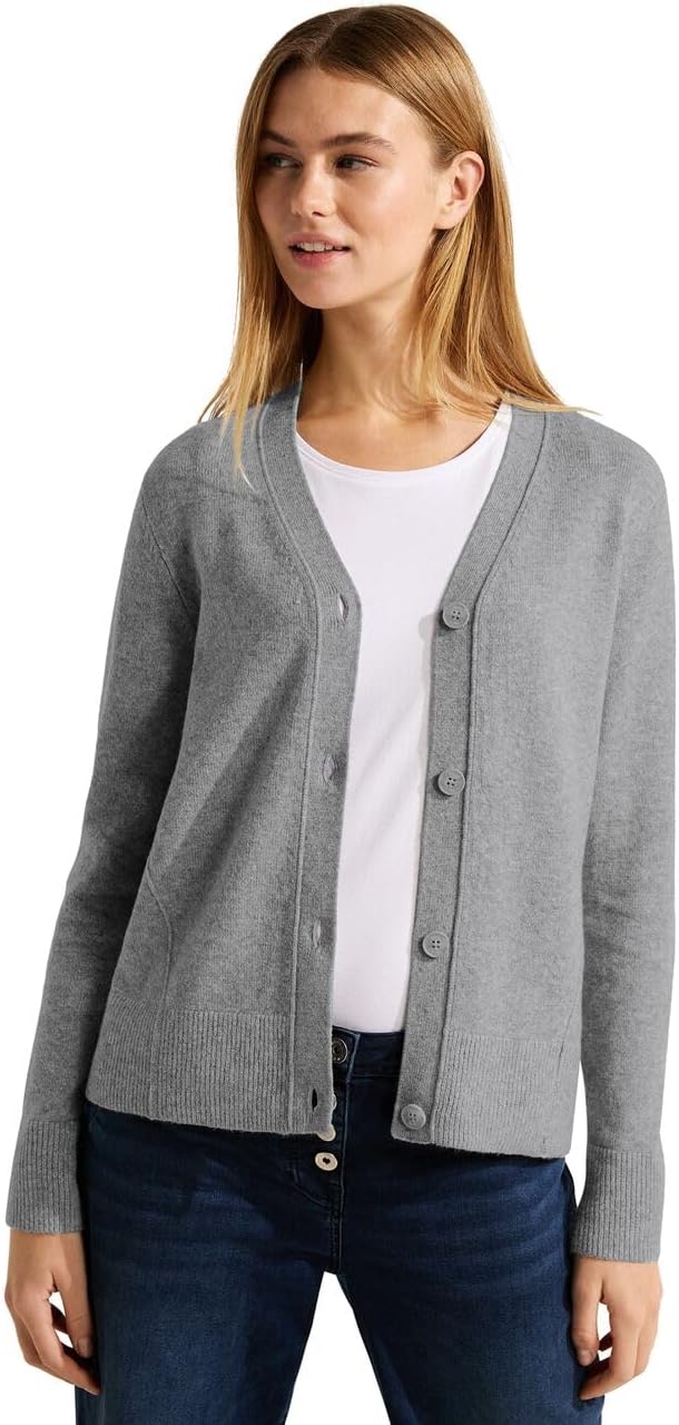 Cecil Damen Strickjacke L Mineral Grey Melange, L Mineral Grey Melange
