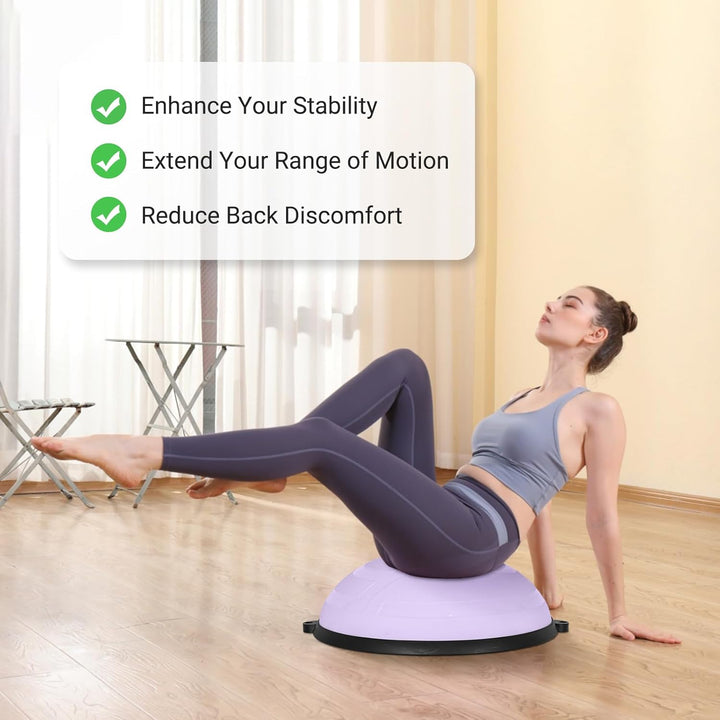 Leogreen Balance Ball Trainer Gleichgewichtstrainer 58 cm Anti-Rutsch Halbkugel Balance Board mit Wi