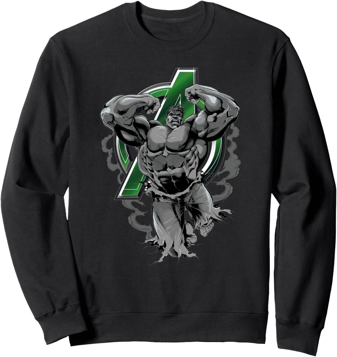Marvel Hulk With The Avengers Logo Background Sweatshirt