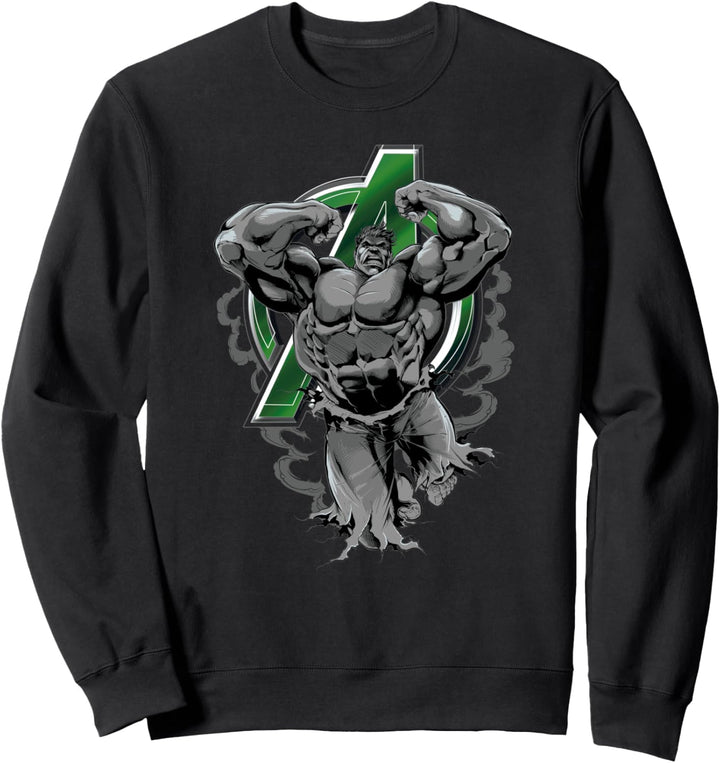 Marvel Hulk With The Avengers Logo Background Sweatshirt