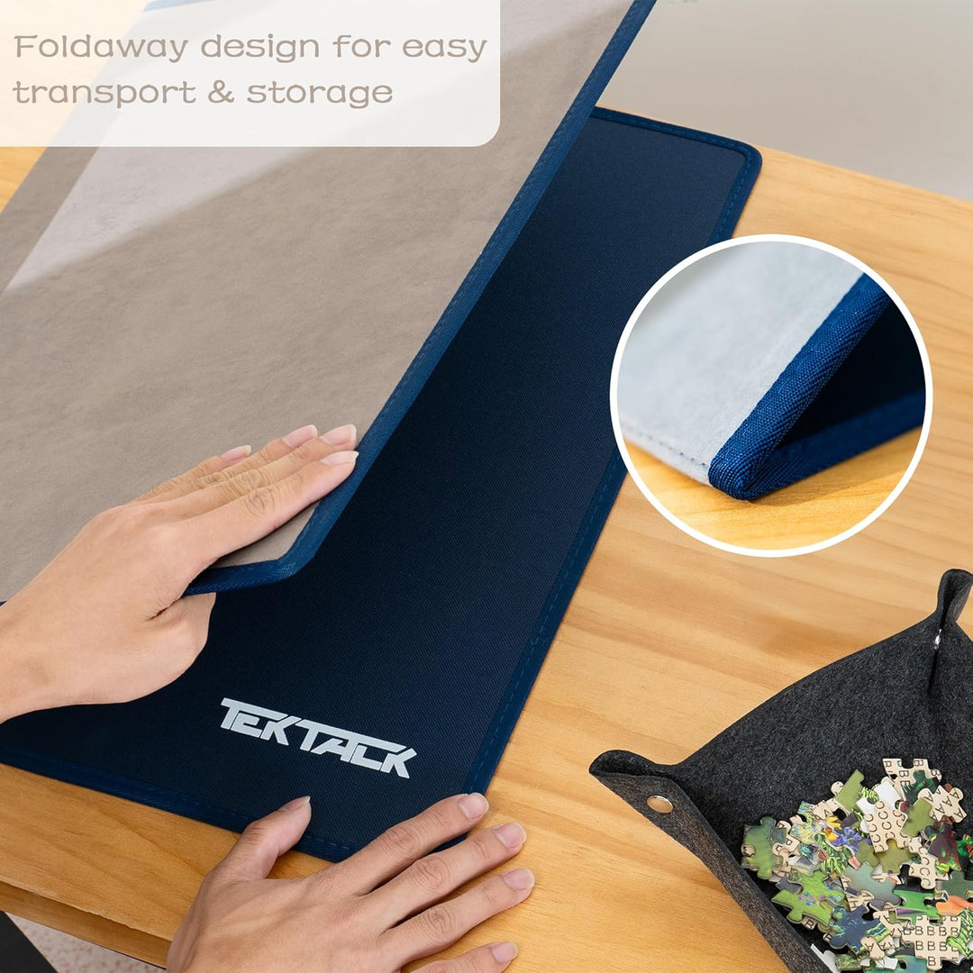 Tektalk faltbares Puzzle Board mit 6 Sortierschalen, tragbare Puzzlematte mit transparenter wasserdi