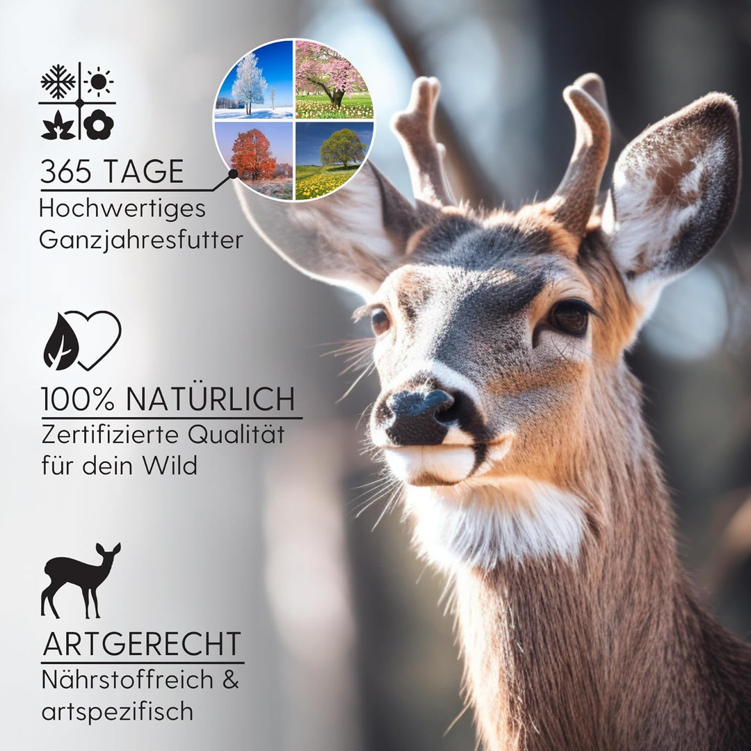 Leimüller Wildfutter 10 Fiber 20 kg - Gentechnikfreies Rehfutter 20KG - Haferfrei für REH, Rotwild &