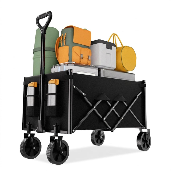 Favoyard Faltwagen Klappbar 100L & 150kg Tragkraft All-Terrain Bollerwagen mit Bremse & Rollen für C