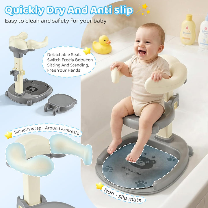 2 In 1 Baby Dusche Ständer,Baby Shower Stand Support Mit Duschkopfhalterung,Höhenverstellbar,Mit Rut