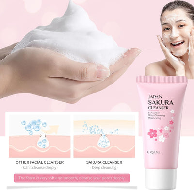 Hautpflege Set für Teenager-Mädchen, Japan Sakura Skincare Set, Anti-aging Gesichtspflege Set, Tägli
