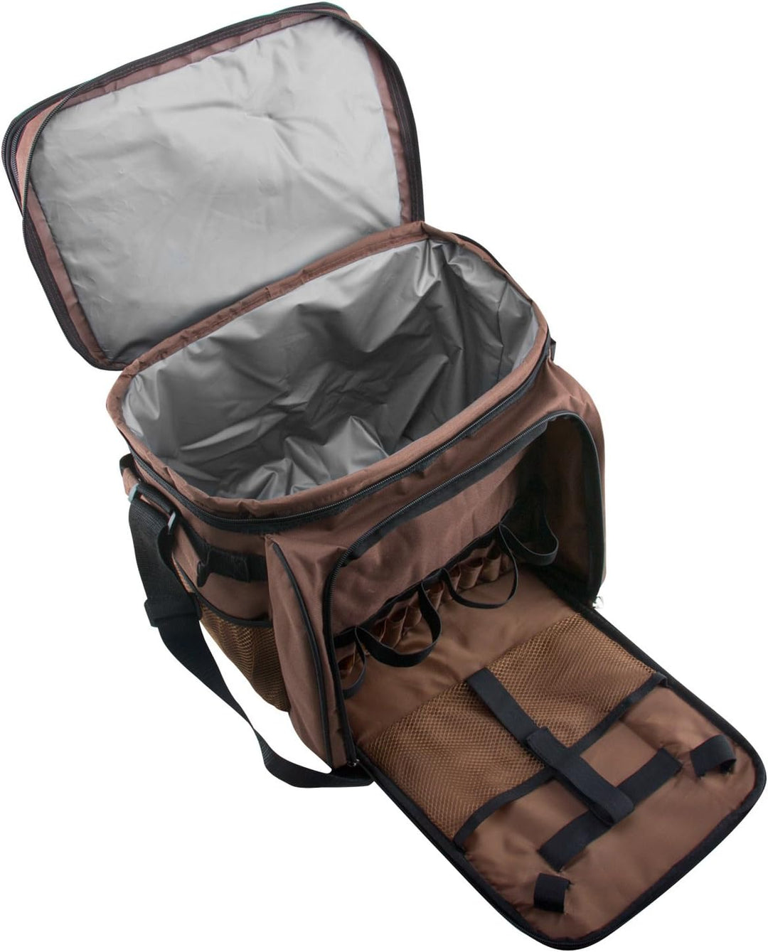 anndora Picknicktasche braun Retro Kühltasche inkl. Zubehör 4 Personen 29 Teile