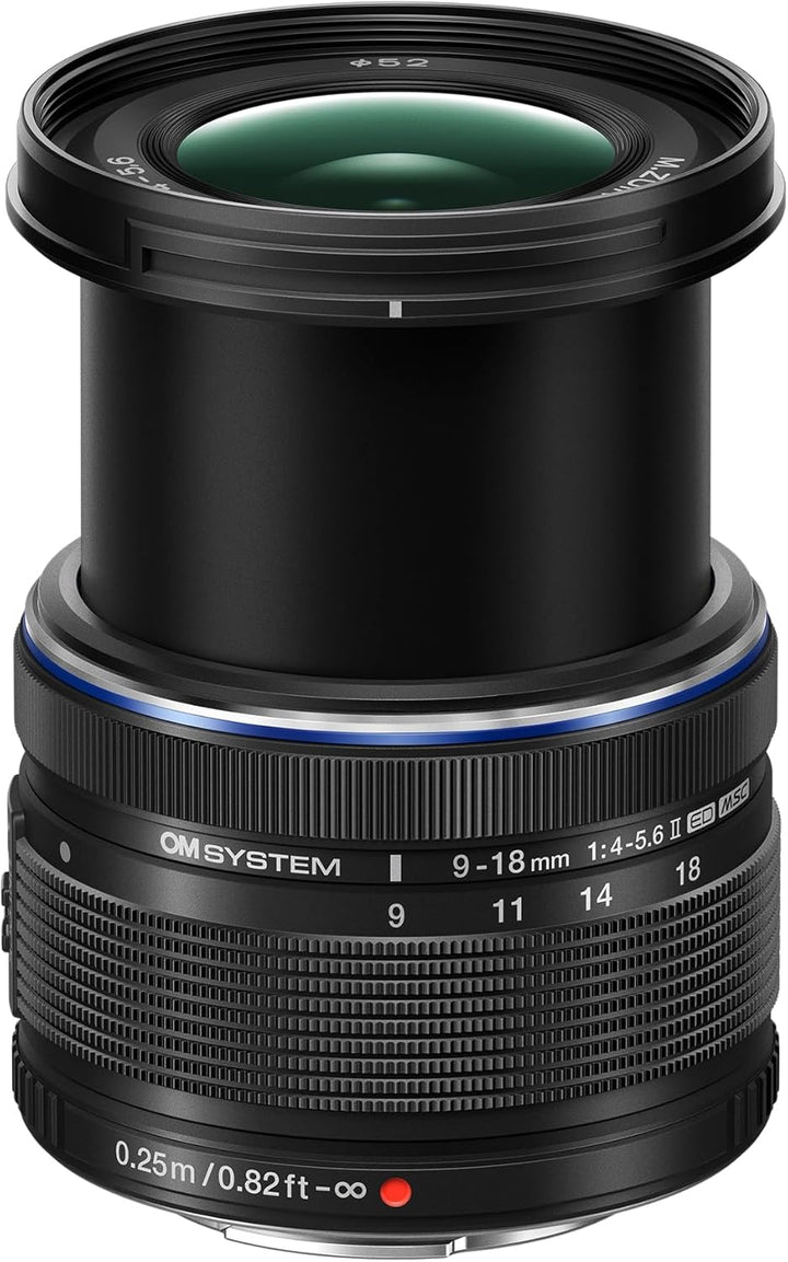 OM SYSTEM M.Zuiko Digital ED 9-18mm F4.0-5.6 II Weitwinkelzoom-Objektiv – Ultra-kompaktes MFT-Objekt