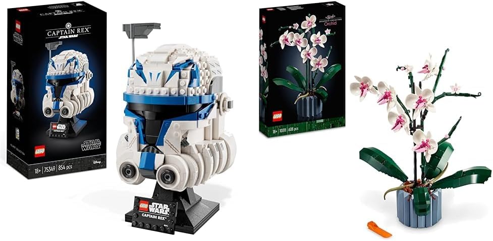 LEGO 75349 Star Wars Captain Rex Helm Set & 10311 Icons Orchidee Bundle mit Orchidee Set, Bundle mit